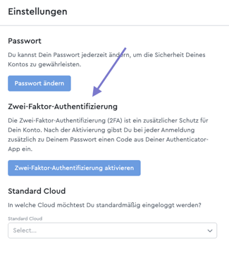 2FA für Deinen Account einrichten