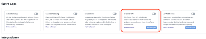 API nachträglich aktivieren