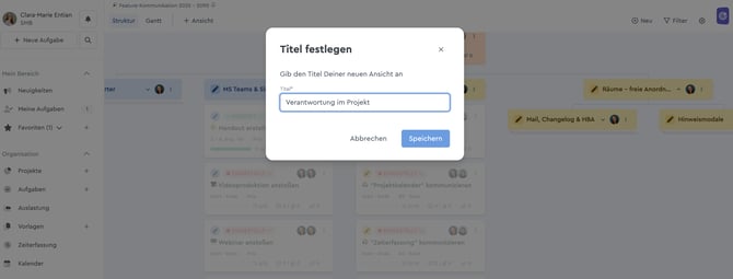 Eine neue Ansicht erstellen