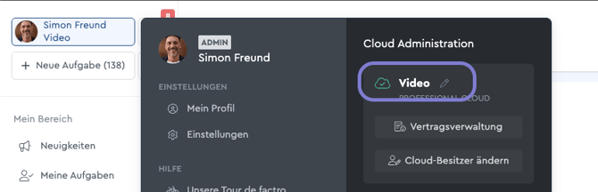 Den Cloud-Namen nachträglich ändern
