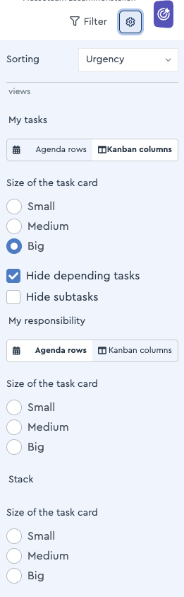 The Configuration of the Kanban rows