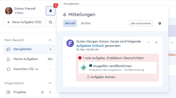 Dringende Benachrichtigungen