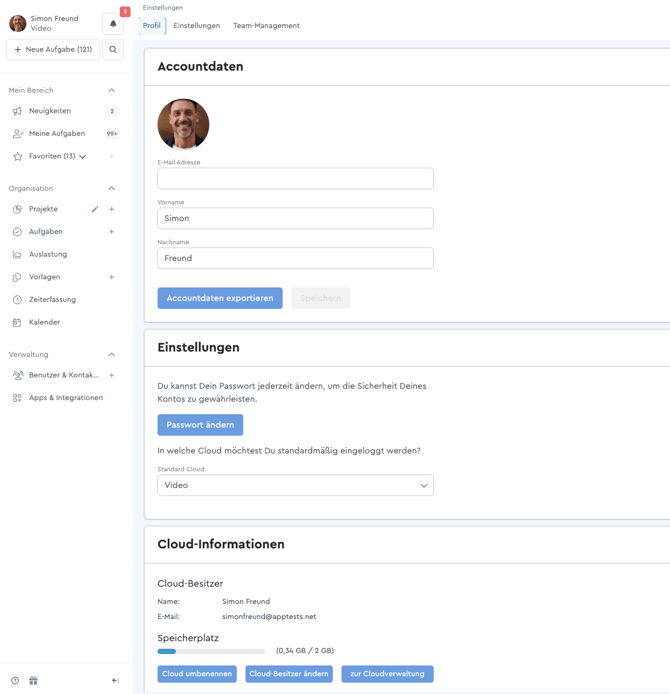 E-Mail-Adresse ändern