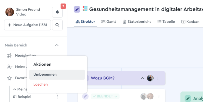 Favoriten umbennenen