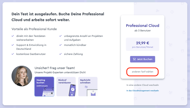 In die Basic Cloud wechseln 1