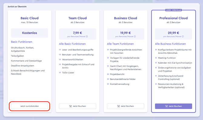 In die Basic Cloud wechseln 2