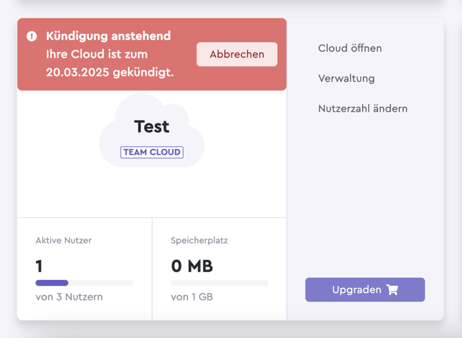 Kündigungsvermerk