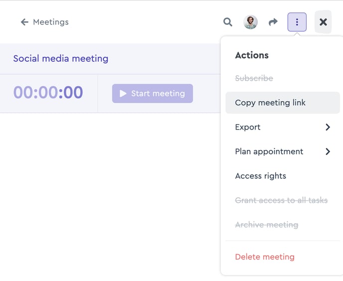This is how you copy the meeting link