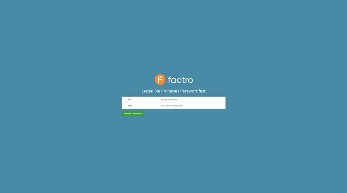 Ein Screenshot der "Passwort vergessen"-Maske von factro
