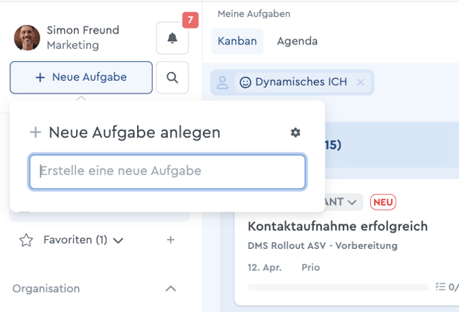 Neue Aufgabe anlegen