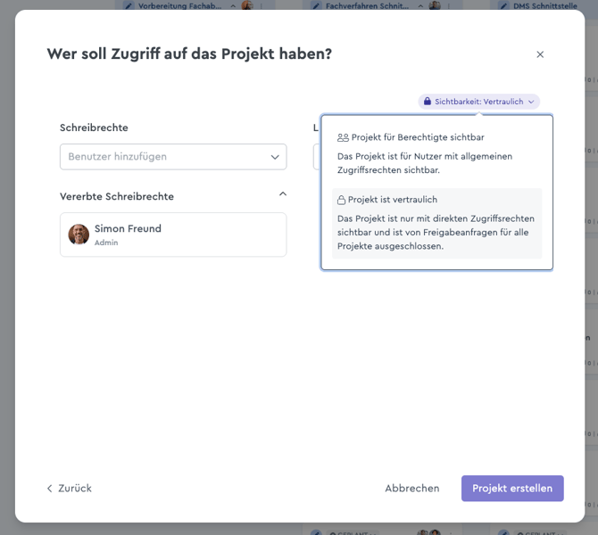 Zugriffsrechte festlegen