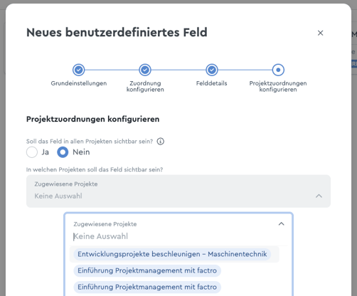 Projektzuordnung BF