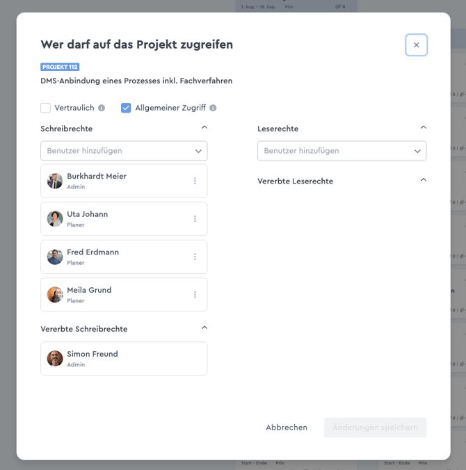 Rechtevergabe nachträglich anpassen