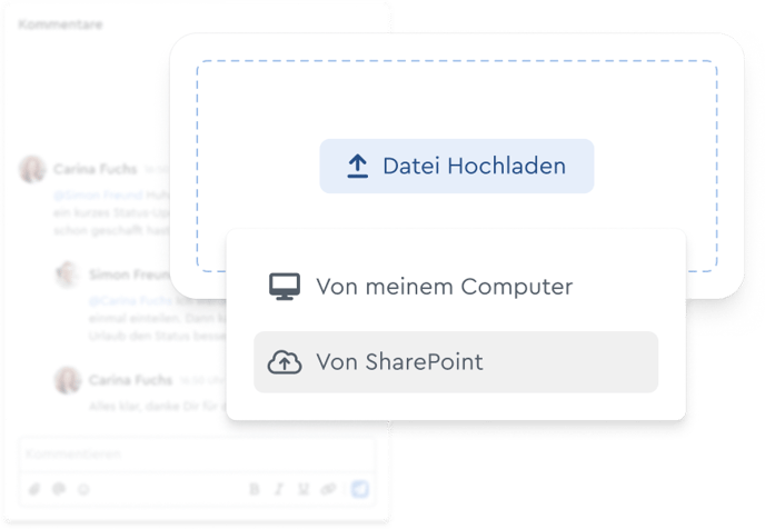 Ein Screenshot der zeigt, wie Du SharePoint Datei hochladen kannst