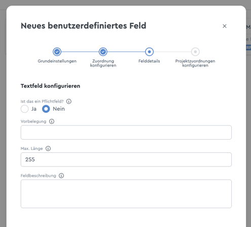 Textfeld konfigurieren BF