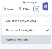 The approval options in factro