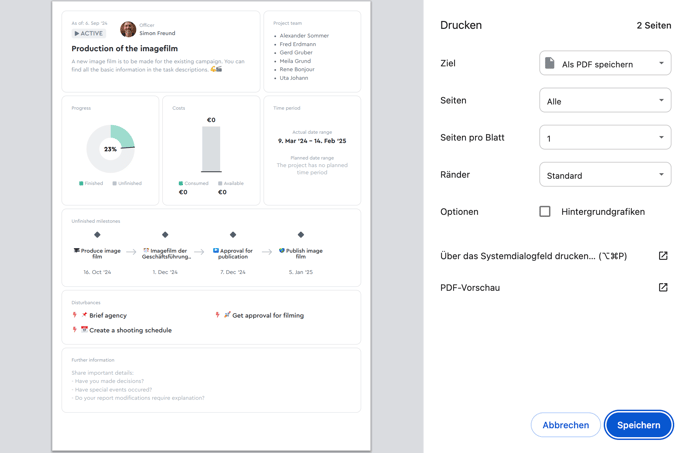 a screenshot of how you can print the report